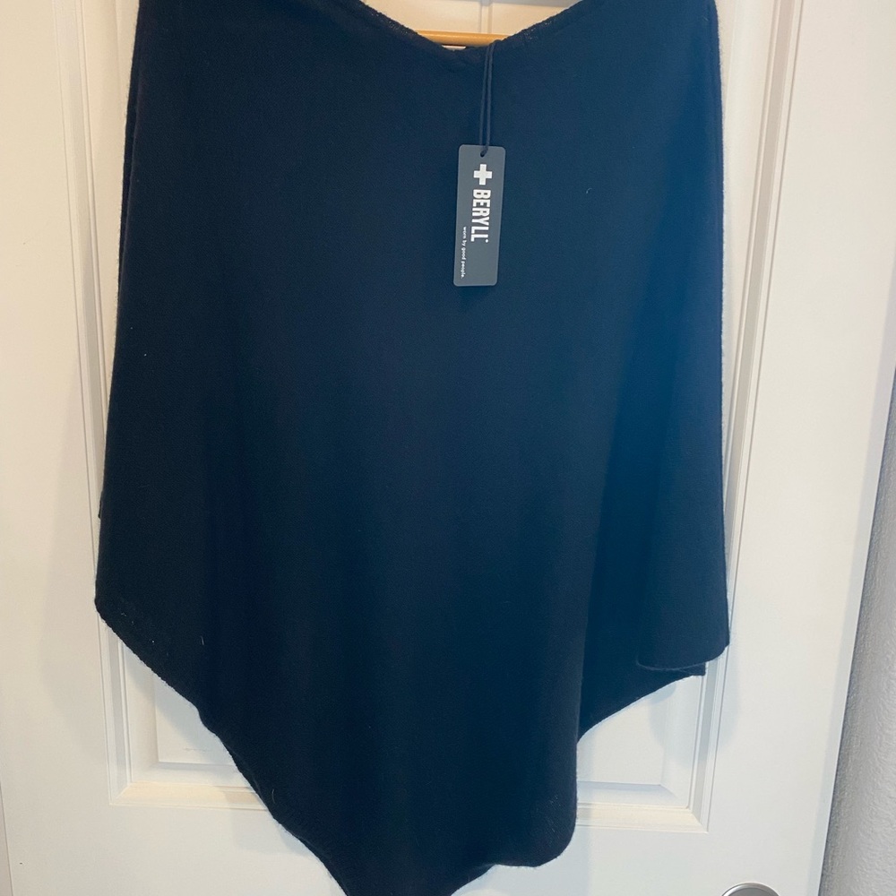 Cashmere shawl black one size NEW